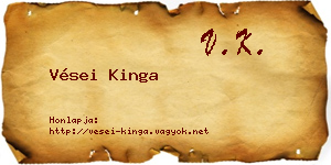 Vései Kinga névjegykártya
